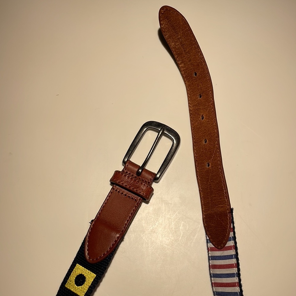 Men’s embroidered Nautical Flag belt - Picture 3 of 4